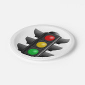 Assiettes En Carton Feux de circulation Signal rouge jaune vert (Angle)