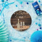 Assiettes En Carton Feux de tonneau en bois rustique Champagne Modern (Fête)