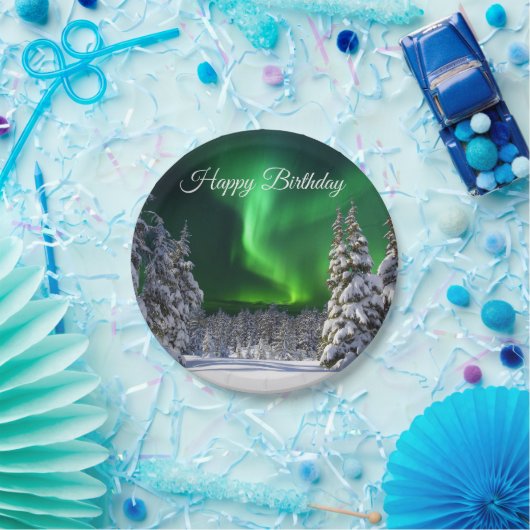 Assiettes En Carton Feux nordiques en hiver (Fête)