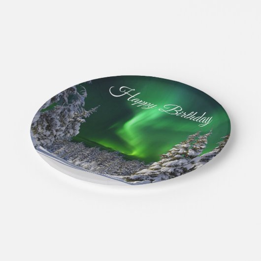 Assiettes En Carton Feux nordiques en hiver (Angle)