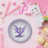 Assiettes En Carton Février Birthstone Dragon - Amethyst (Fête)