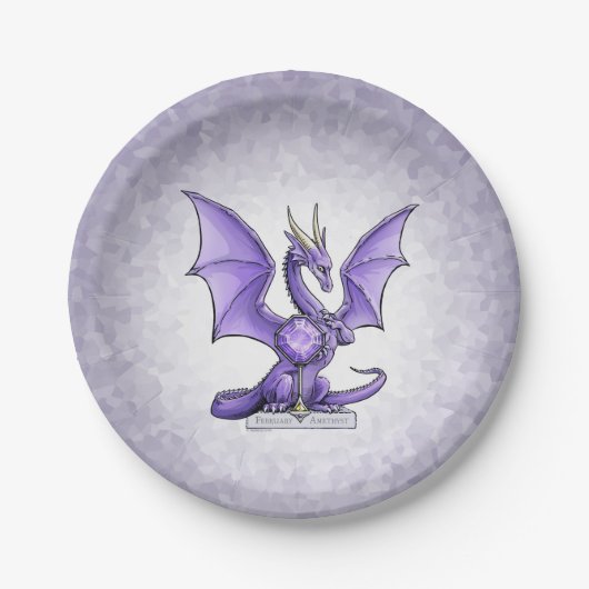 Assiettes En Carton Février Birthstone Dragon - Amethyst (Devant)
