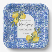 Assiettes En Carton Fiançailles Citrons & Méditerranée, la touche prin (Recto)