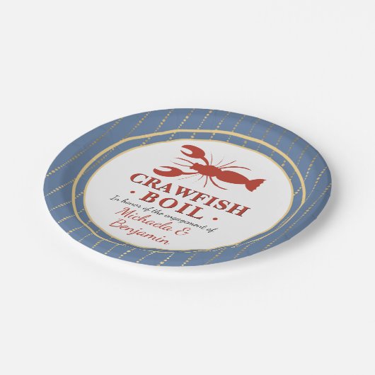Assiettes En Carton Fiançailles de homard à ébullition à écrevisse per (Angle)