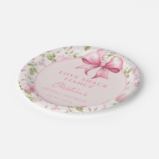 Assiettes En Carton Fiançailles de Love Shack Fête de Mariage (Angle)