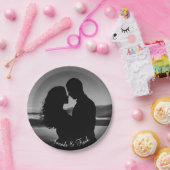 Assiettes En Carton Fiançailles photo noir et blanc (Fête)