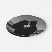 Assiettes En Carton Fiançailles photo noir et blanc (Angle)