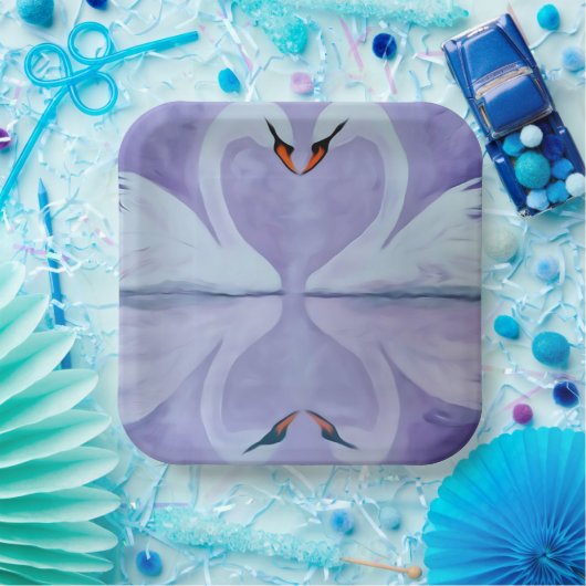Assiettes En Carton Fidèle comme cygne (Fête)