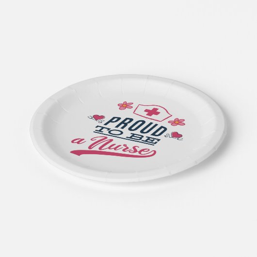Assiettes En Carton Fier d'être une infirmière (Angle)