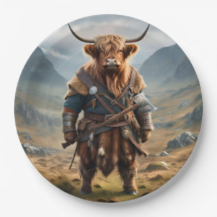 Assiettes En Carton Fierce Highland Warrior : Le Courageux Vache Vikin