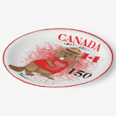Assiettes En Carton Fière fête canadienne du castor 150 (Angle)