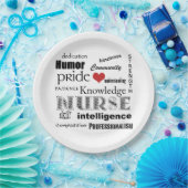 Assiettes En Carton Fierté-Attributs d'infirmière+Coeur rouge (Fête)