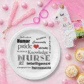 Assiettes En Carton Fierté-Attributs d'infirmière+Coeur rouge (Fête)