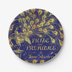 Assiettes En Carton Fierté et préjugé Bleu Peacock Livre couverture