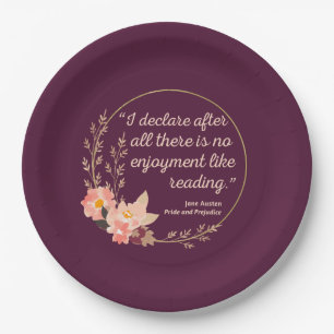 Assiettes En Carton Fierté et préjugé Citation III - Style mignon
