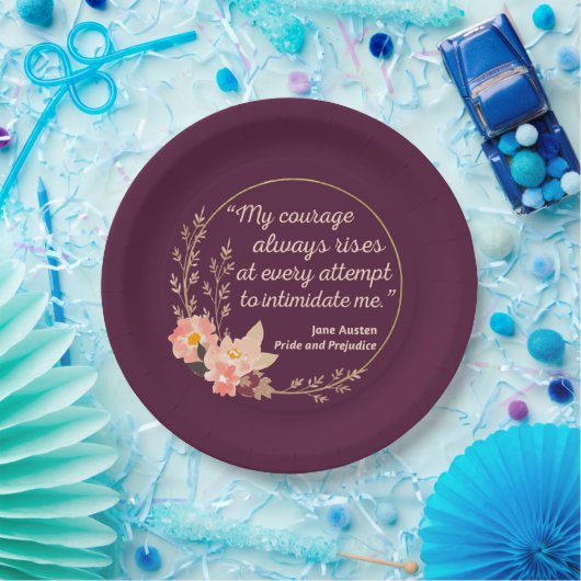 Assiettes En Carton Fierté et préjugés Citation I - Style mignon (Fête)