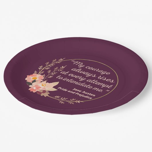 Assiettes En Carton Fierté et préjugés Citation I - Style mignon (Angle)