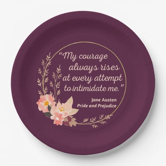 Assiettes En Carton Fierté et préjugés Citation I - Style mignon (Devant)