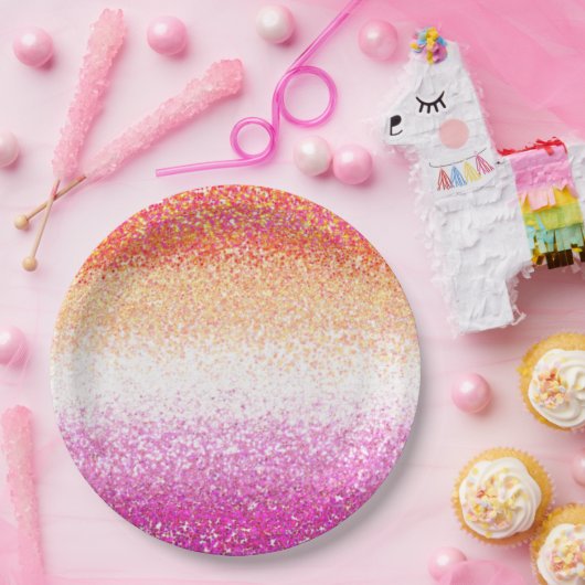 Assiettes En Carton Fierté lesbienne Parties scintillant rose étincell (Fête)