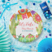 Assiettes En Carton Fiesta Cactus Baby shower Fille Pennant Papier (Fête)