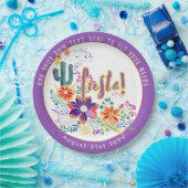 Assiettes En Carton FIESTA Cactus Folklore Fleurs Personnalisé (Fête)