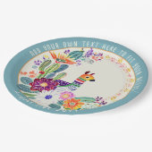 Assiettes En Carton FIESTA Cactus Lama FolkFlowers Fête Personnalisée (Angle)