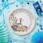 Assiettes En Carton FIESTA Fleurs de Cactus de Lama (Fête)