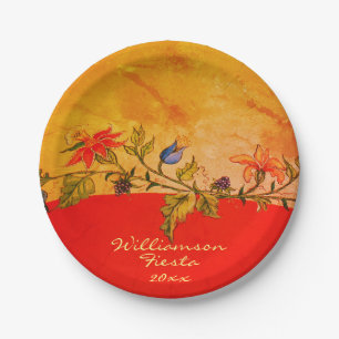 Assiettes En Carton Fiesta Jaune Personnalisée Cinco de Mayo Art folk