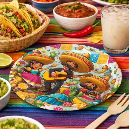Assiettes En Carton Fiesta mexicaine