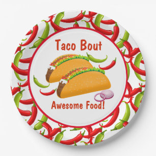 Assiettes En Carton Fiesta mexicaine Nourriture Taco Bout Awesome Nour