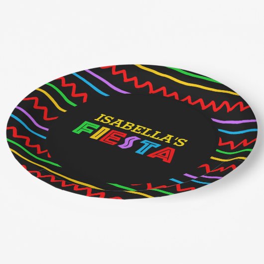 Assiettes En Carton Fiesta personnalisée (Angle)