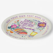 Assiettes En Carton FIESTA Tacos Tequila et Tiaras (Angle)