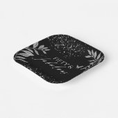 Assiettes En Carton Fifty & Fabulous Black Glam 50th bithday (Angulaire)