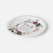 Assiettes En Carton Figues florissantes | Moody Rustic Monogram Wreath (Angle)