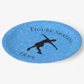 Assiettes En Carton Figure Patinage Bleu Étincelle Plaques papier avec (Angle)