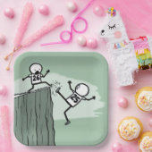 Assiettes En Carton Figure Stick Humour pour le Nouvel An 2026 (Fête)