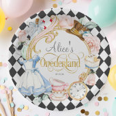Assiettes En Carton Fille 1er anniversaire, Alice Onederland, Tea part