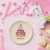 Assiettes En Carton Fille 6 Anniversaire, 6 sur Gâteau rose doux (Fête)