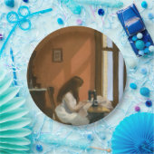 Assiettes En Carton Fille à une machine à coudre (par Edward Hopper) (Fête)