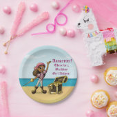 Assiettes En Carton Fille afro-américaine Pirate Anniversaire (Fête)