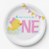 Assiettes En Carton Fille Aquarelle Caoutchouc Un 1er anniversaire (Devant)