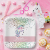 Assiettes En Carton Fille arc-en-ciel Parties scintillant magique Unic (Fête)
