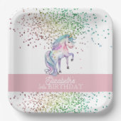 Assiettes En Carton Fille arc-en-ciel Parties scintillant magique Unic (Recto)