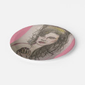 Assiettes En Carton fille aux cheveux de ruche priant (Angle)