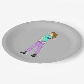 Assiettes En Carton fille avec une queue de lapin (Angle)