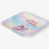 Assiettes En Carton Fille axolotl arc en ciel (Angulaire)