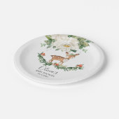 Assiettes En Carton Fille Baby shower d'animaux de la forêt de cerfs d (Angle)