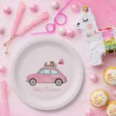 Assiettes En Carton Fille Baby shower Fiat 500 (Fête)