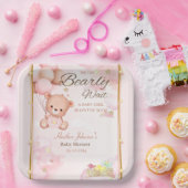 Assiettes En Carton Fille Baby shower ours (Fête)