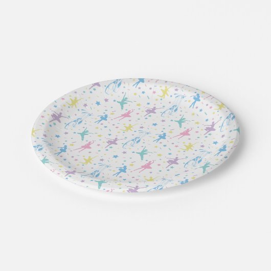 Assiettes En Carton Fille Ballerina Danseuse - Motif de ballet (Angle)